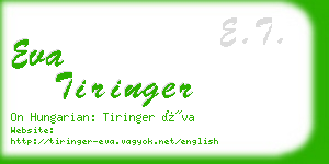 eva tiringer business card